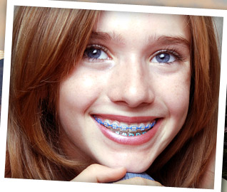 girl wearing braces and smiling