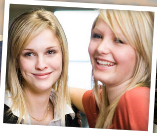 teen girls smiling